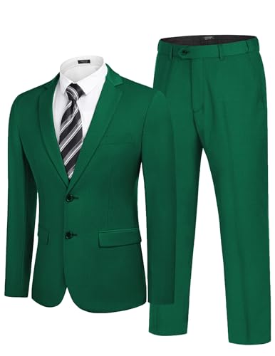 Men's 2 Piece Suits Classic Fit 2 Button Dress Suits Tuxedo Jacket Blazer V675
