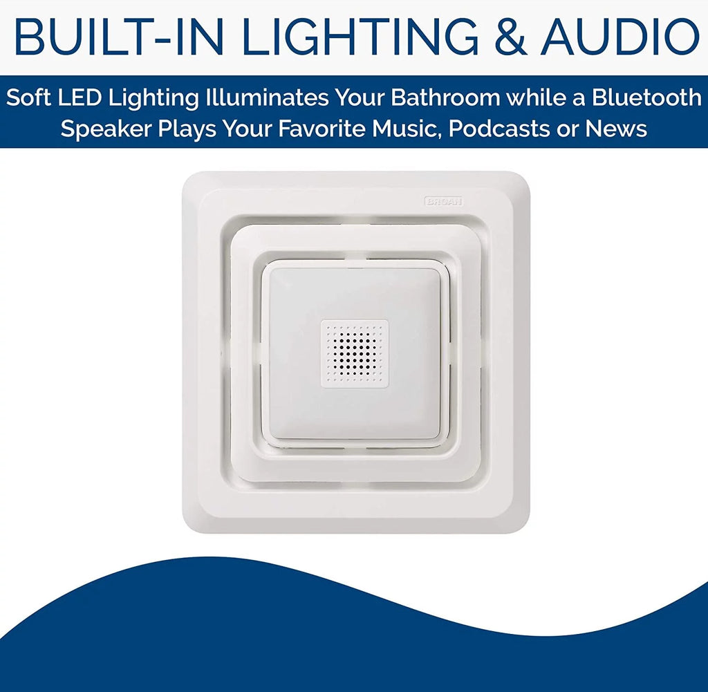White Bathroom Exhaust Fan with LED Light C279936