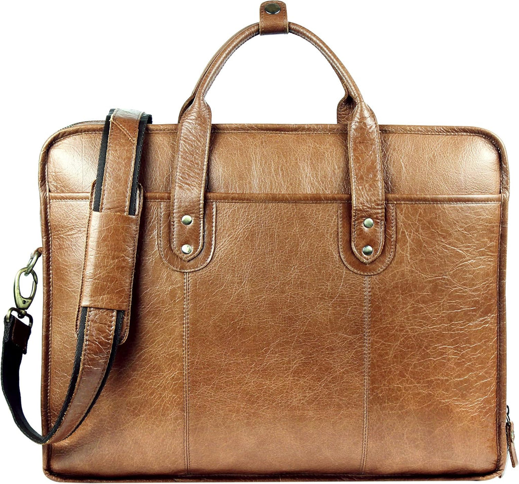 18 Inch Genuine Leather Messenger Laptop Bag C790