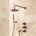 Thermostatic Shower System with Rainfall Shower Head and Hand Shower W49805