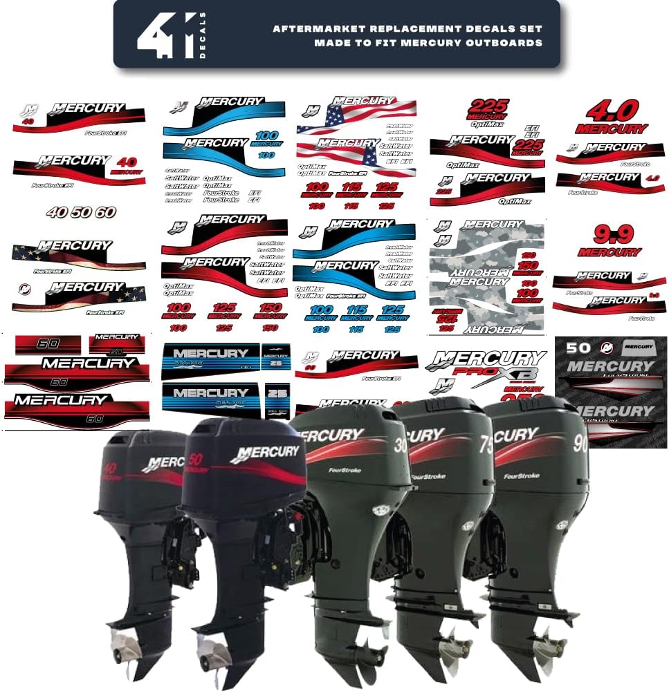 Aftermarket Replacement Outboard Decal Set Pack of 2 N582088