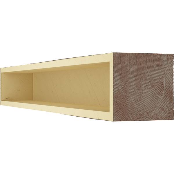 Rough Sawn Faux Wood Fireplace Mantel, Aged Pecan K637