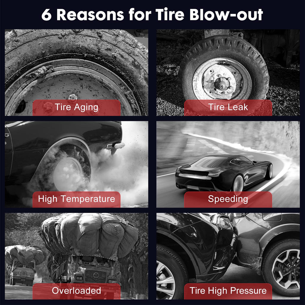 TPMS Sensor 315MHz+433MHz 2 in 1 Dual Frequency Tire Pressure Sensor Sets of 2 (Metal Valves) P191
