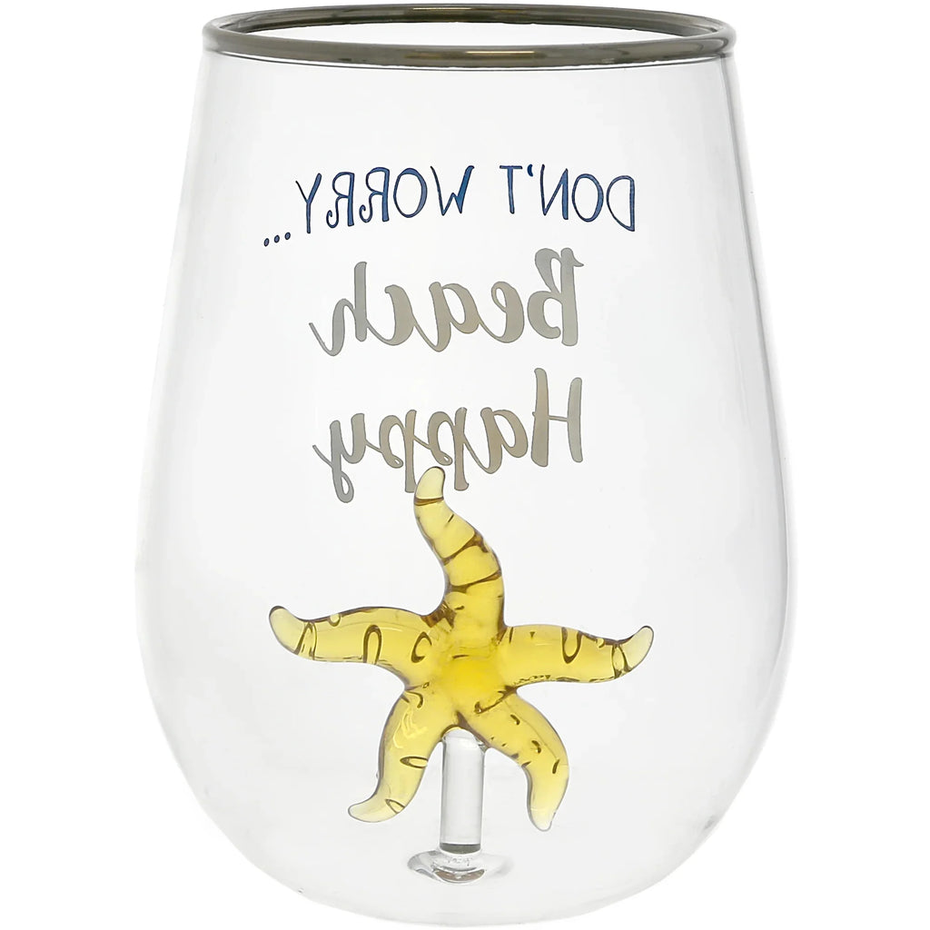 19 oz. Stemless Wine Glass with 3-D Figurine V574