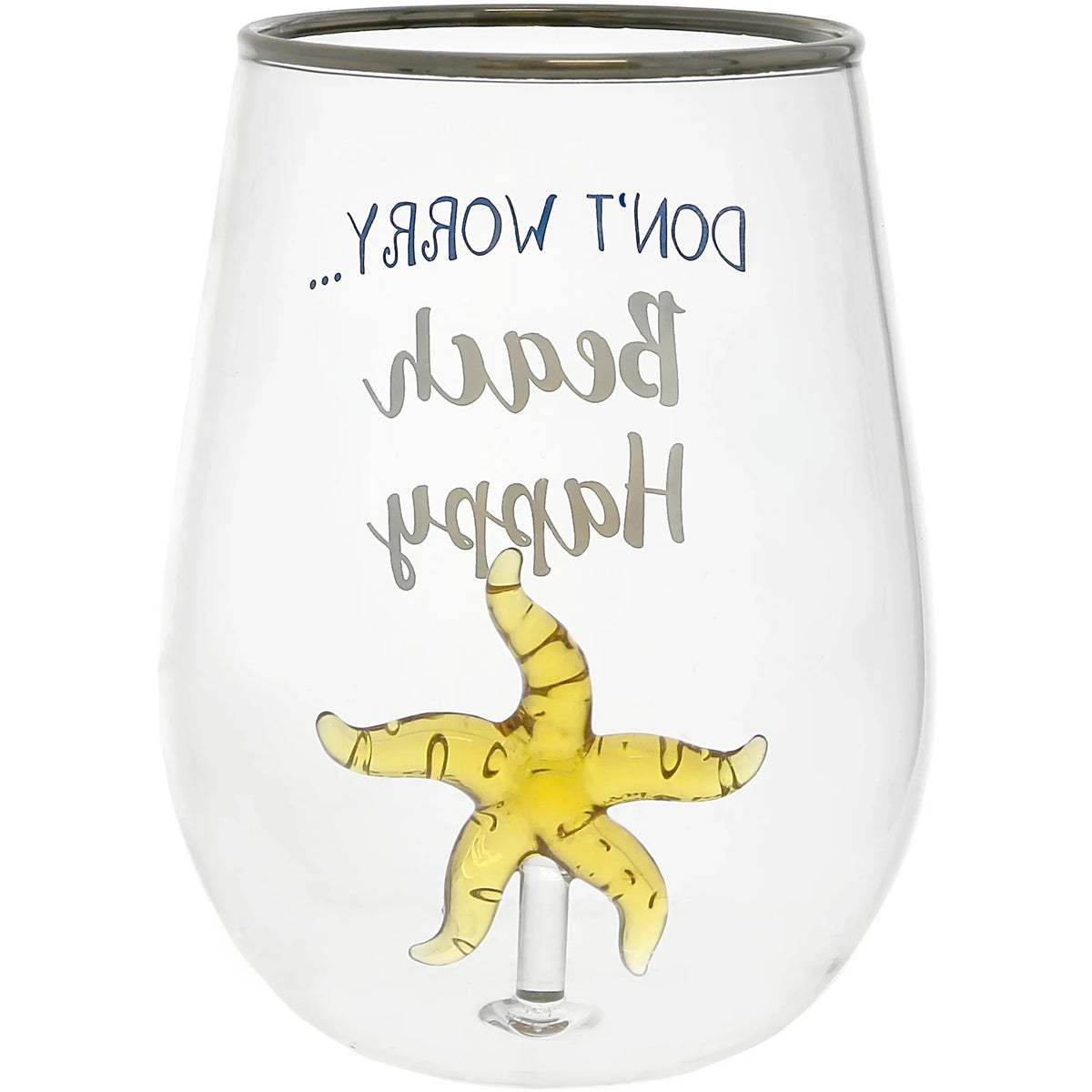19 oz. Stemless Wine Glass with 3-D Figurine V574