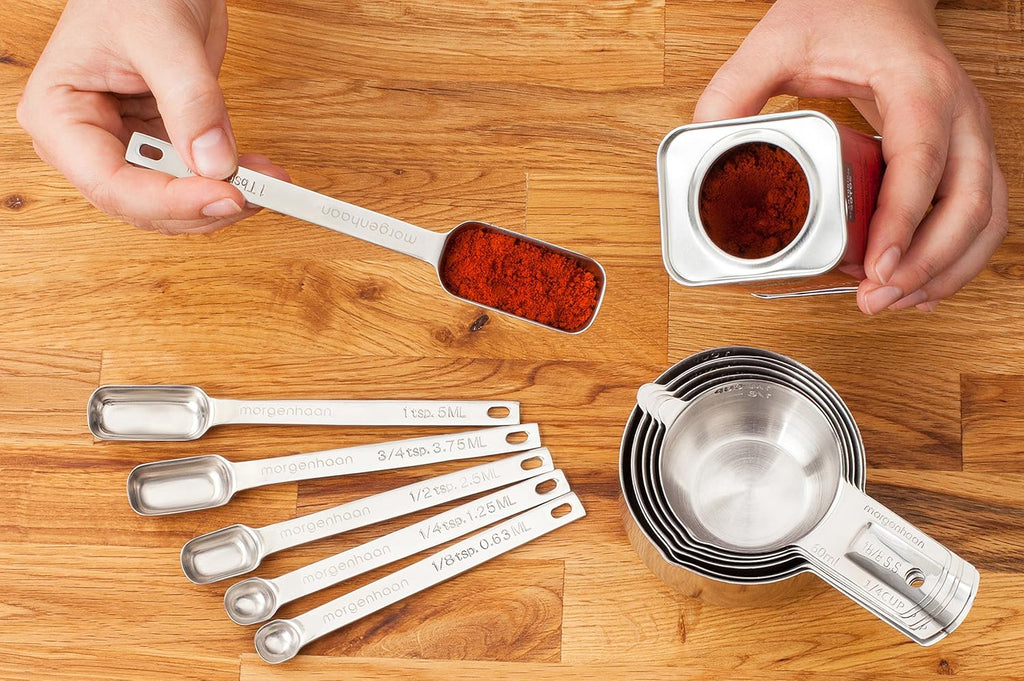 18-Piece Stainless Steel Measuring Cups and Spoons Set A49695