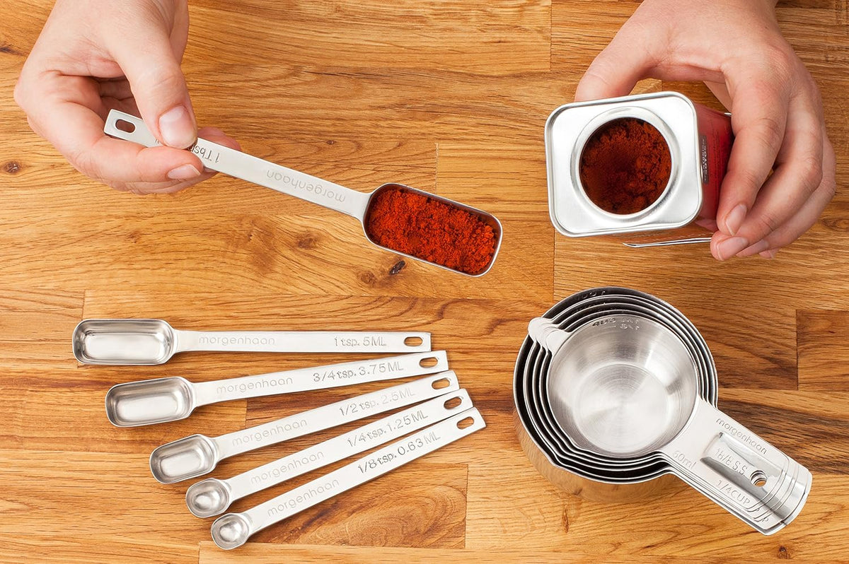 18-Piece Stainless Steel Measuring Cups and Spoons Set A49695