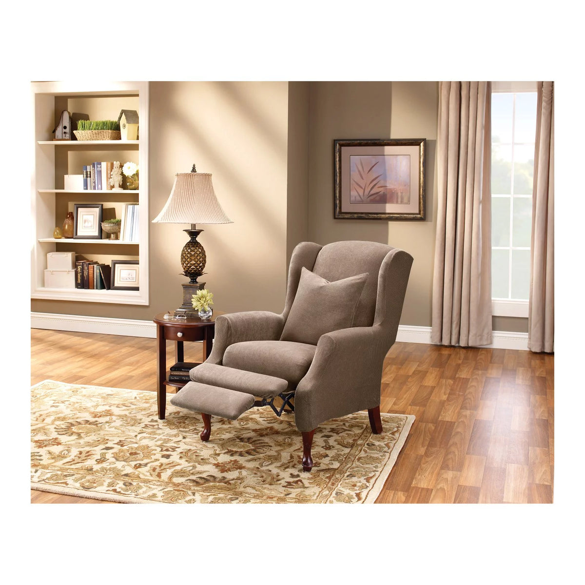 Stretch Pique Wing Chair Recliner Slipcover Z9489