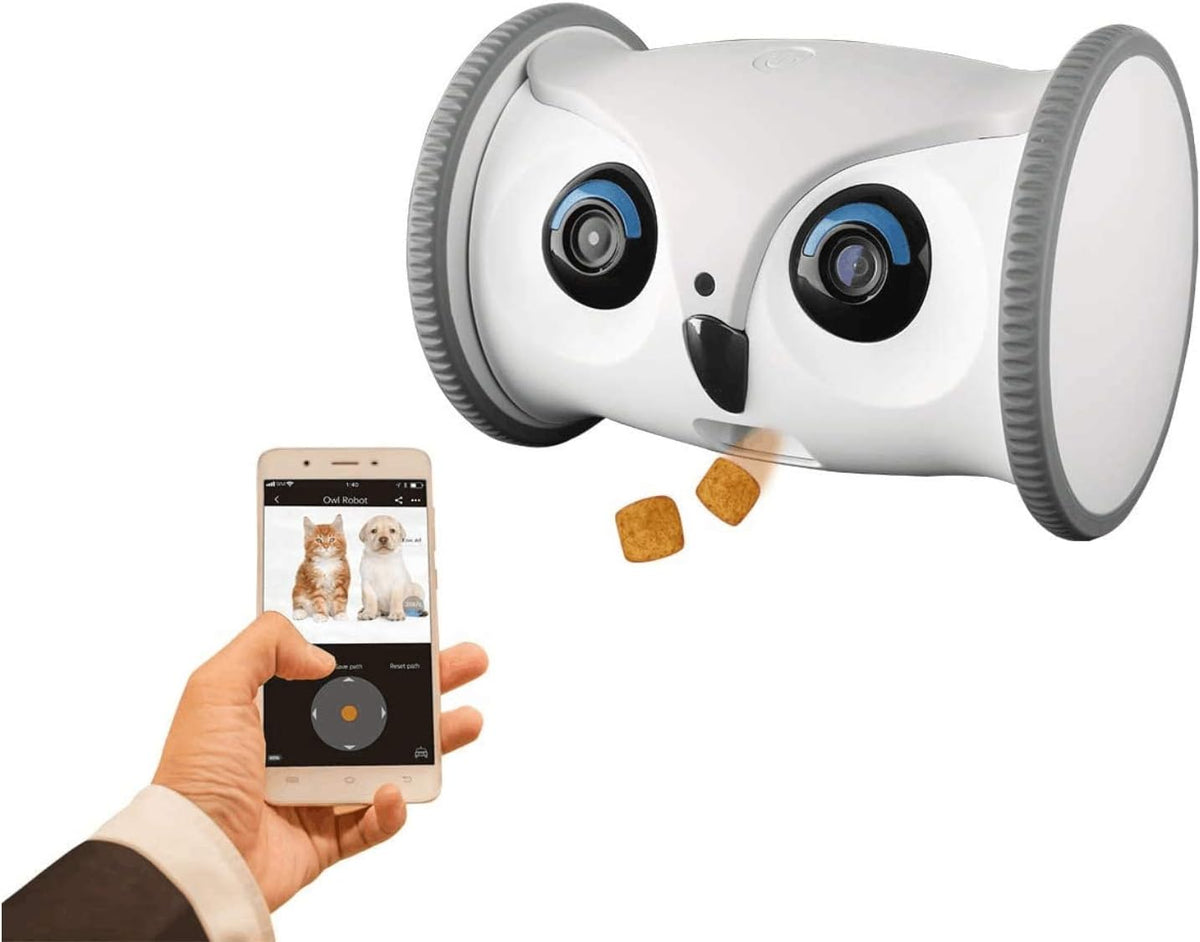 Owl Robot Pet Camera with Treat Dispenser V14235