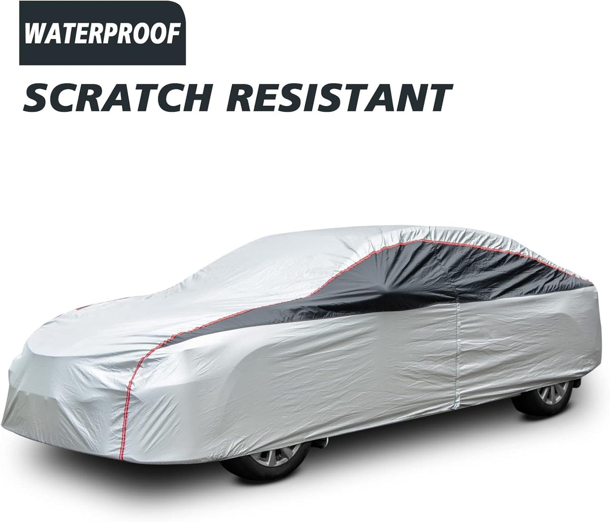 Waterproof All Weather Full Exterior Car Cover with Zipper for Sedan T6835