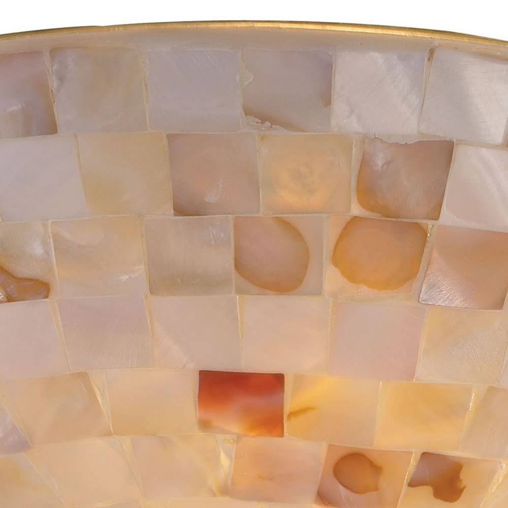 2 Light Flush Gray Capiz Shells Satin Nickel Hardware S13078