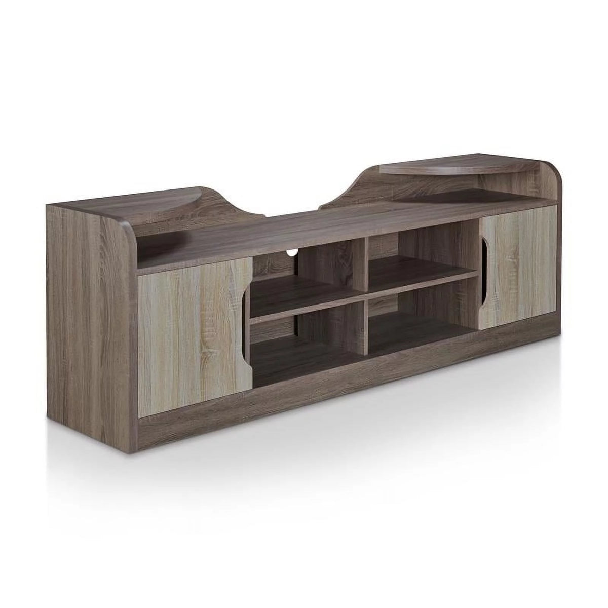 Rustic Wood 72-Inch TV Stand in Chestnut Brown Finish L155