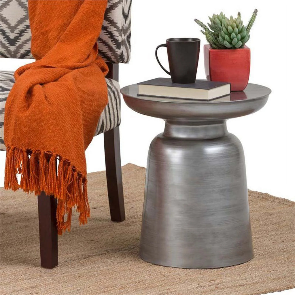 Silver Metal Accent Side Table A904807