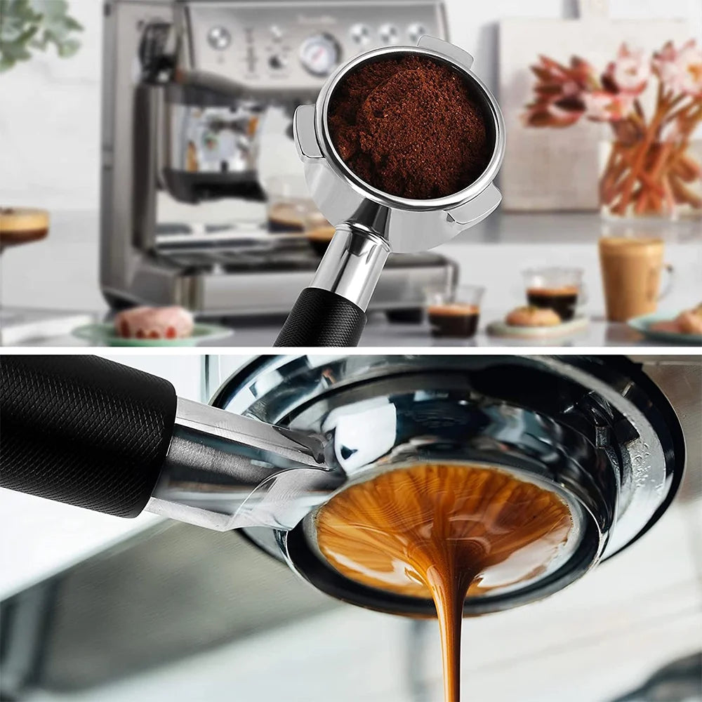 2 in 1 Coffee Tamper Set with Curved Base, Magnetic Distributor, Stainless Steel, 54mm Portafilter B6545