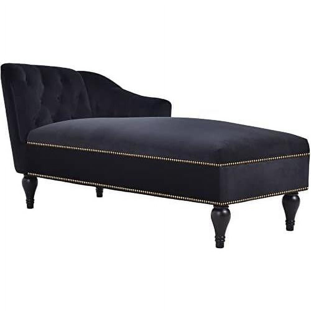 Black Velvet Chaise Lounge Sofa Bed B52718