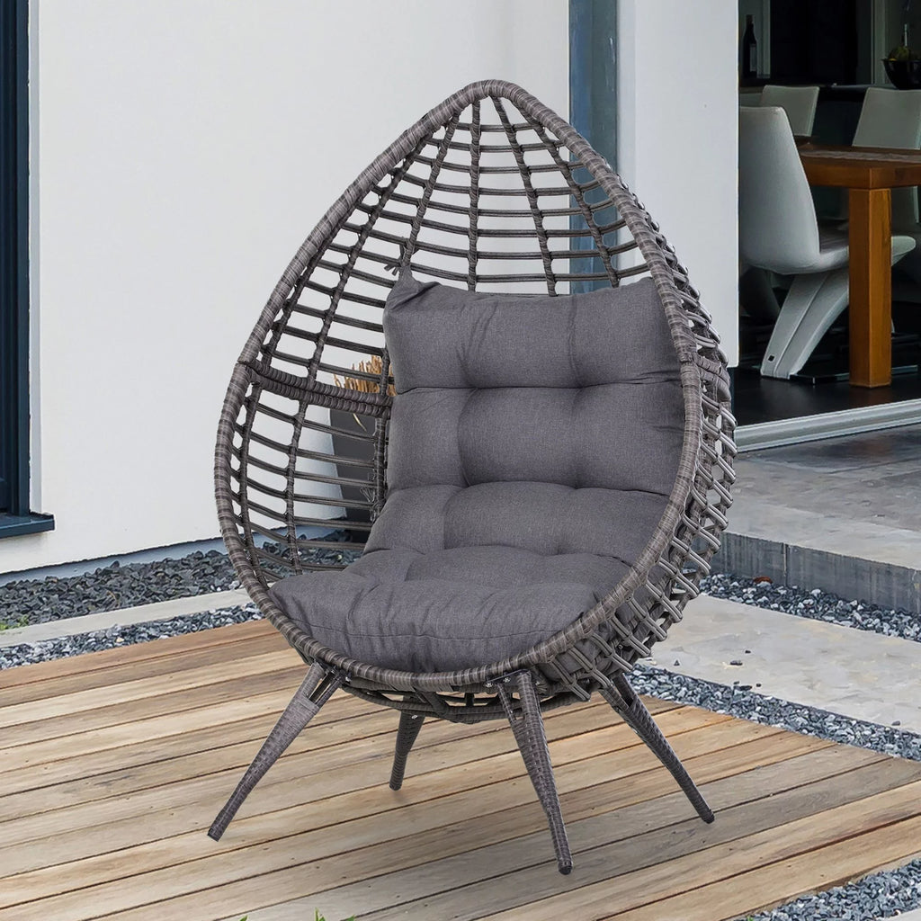 Indoor Outdoor Wicker Egg Chair with Cushion E768