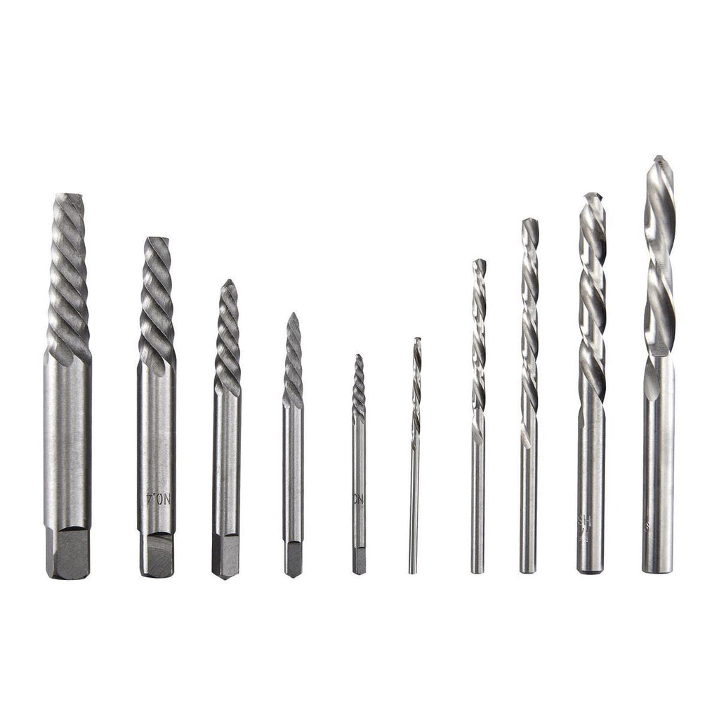 Screw Extractor and Left-Hand Drill Bit Combo Set, 10-Piece Y47390
