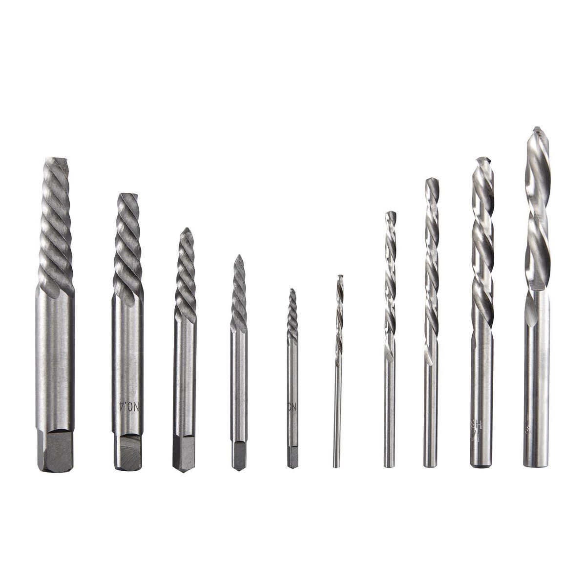Screw Extractor and Left-Hand Drill Bit Combo Set, 10-Piece Y47390