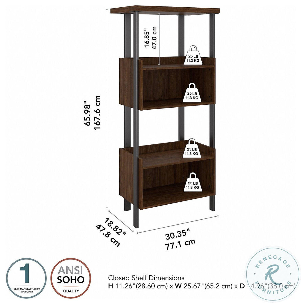 4 Shelf Bookcase in Modern Walnut E661440