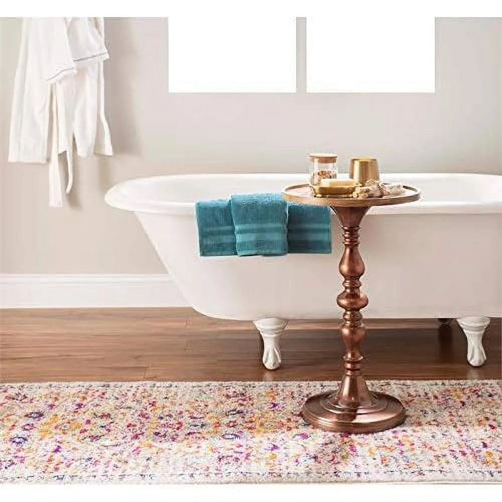 Wood And Aluminum Side Table H69571