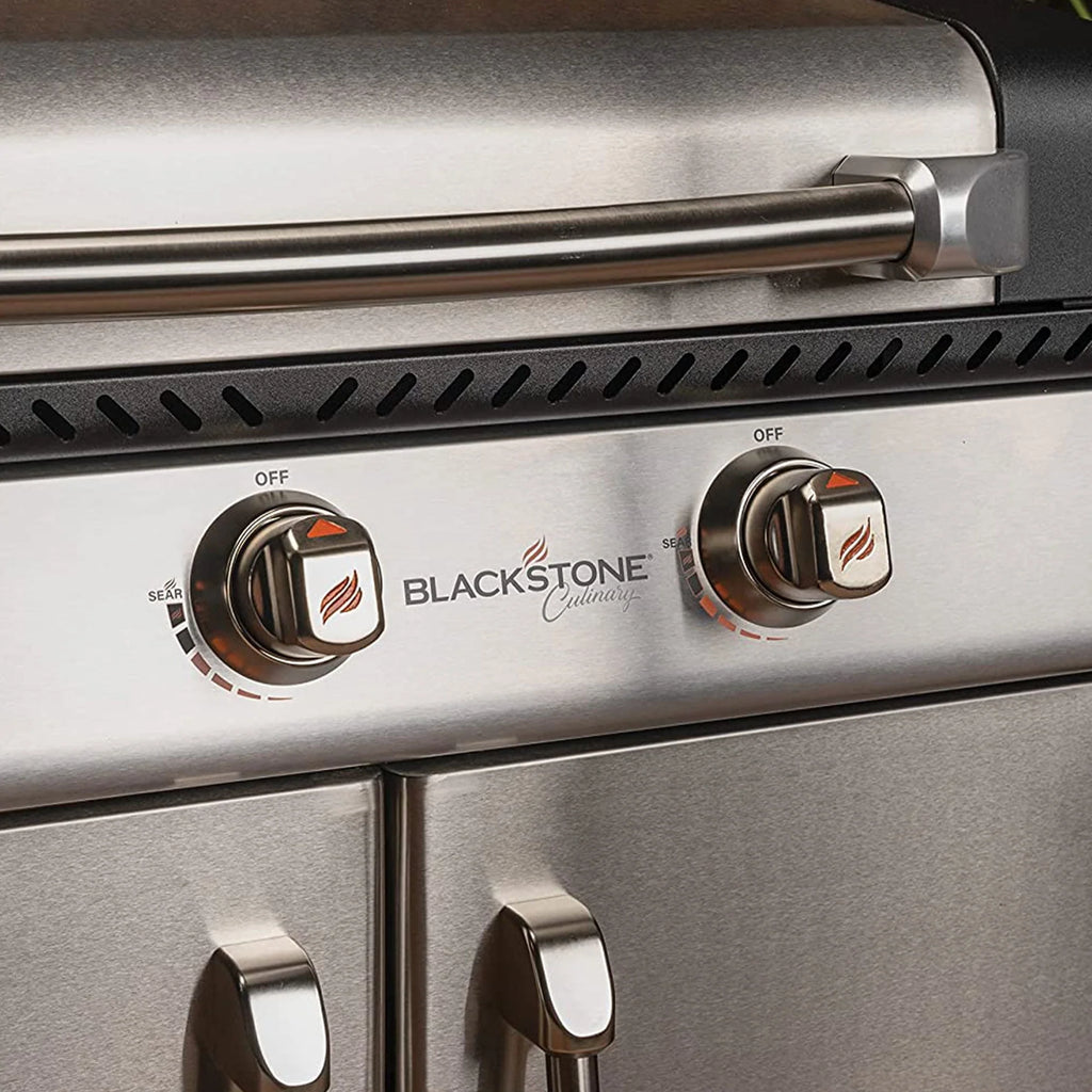 28 Inch 3 Burner Propane Griddle Cooking Station with Cabinets O95232