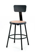 Black Stool with Backrest R376