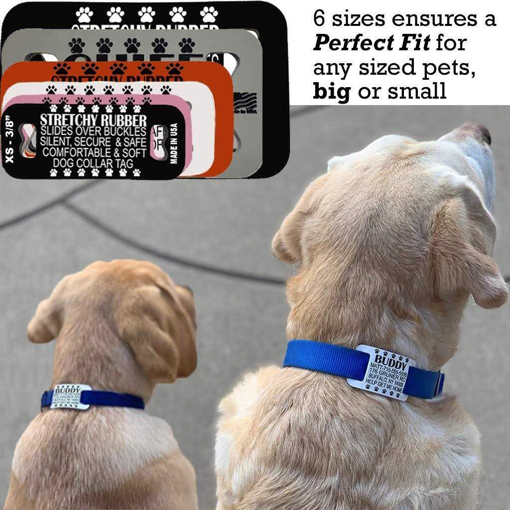 Silent Slide On Silicone Rubber Dog Collar Tag I46087