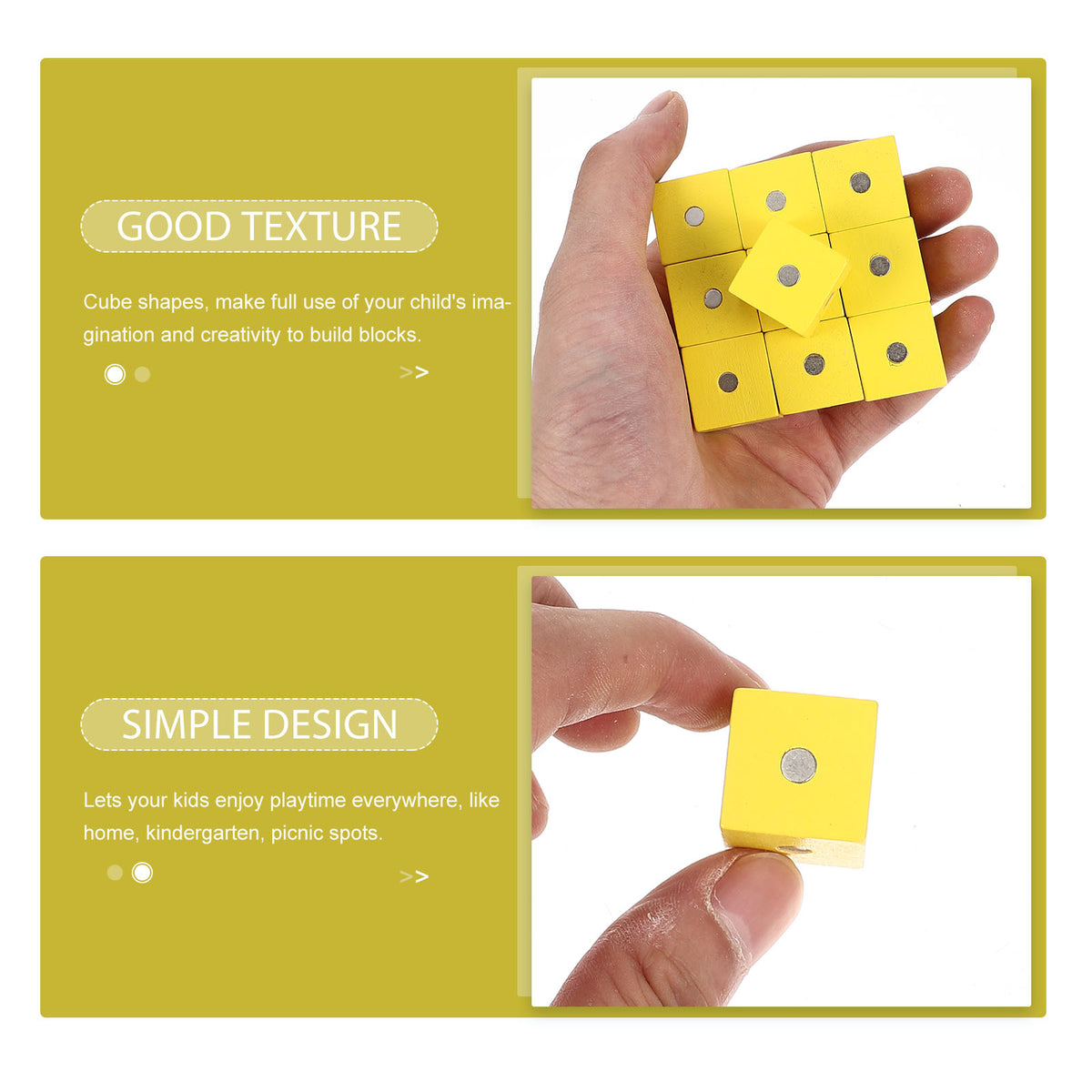 10 Pcs Magnetic Wooden Blocks A3712