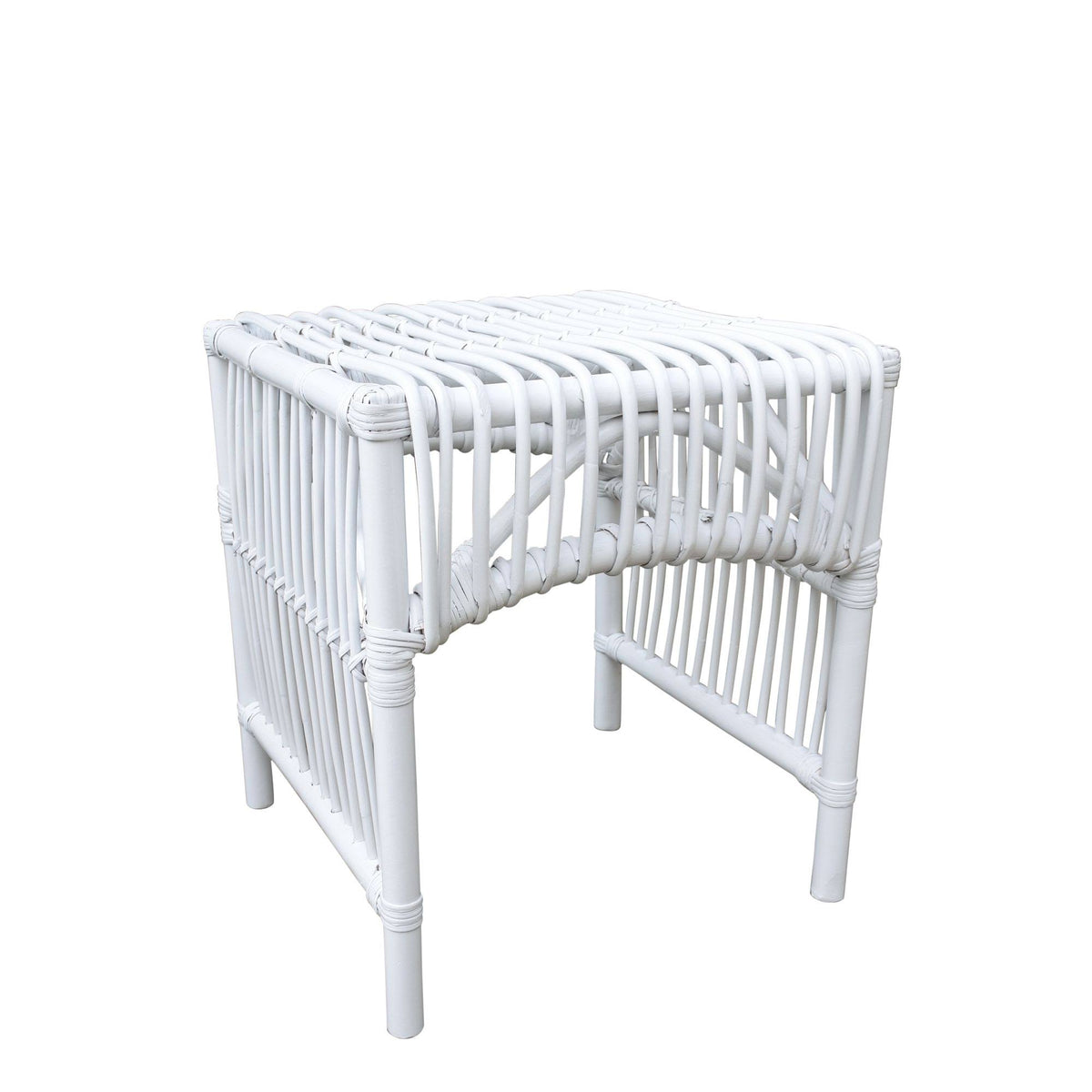 White Rattan Side Table S398