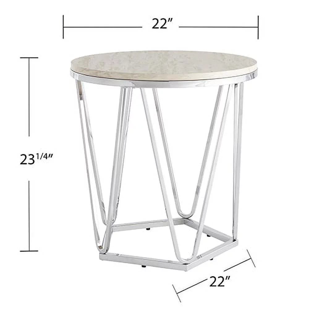 Faux Stone Round Side Table A50502