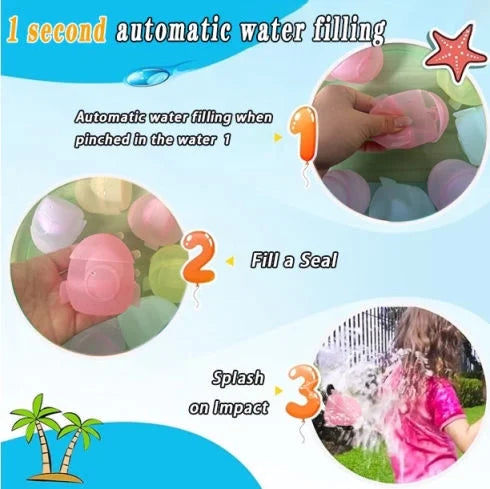 12 PCS Reusable Water Balloons with Mesh Bag Y509