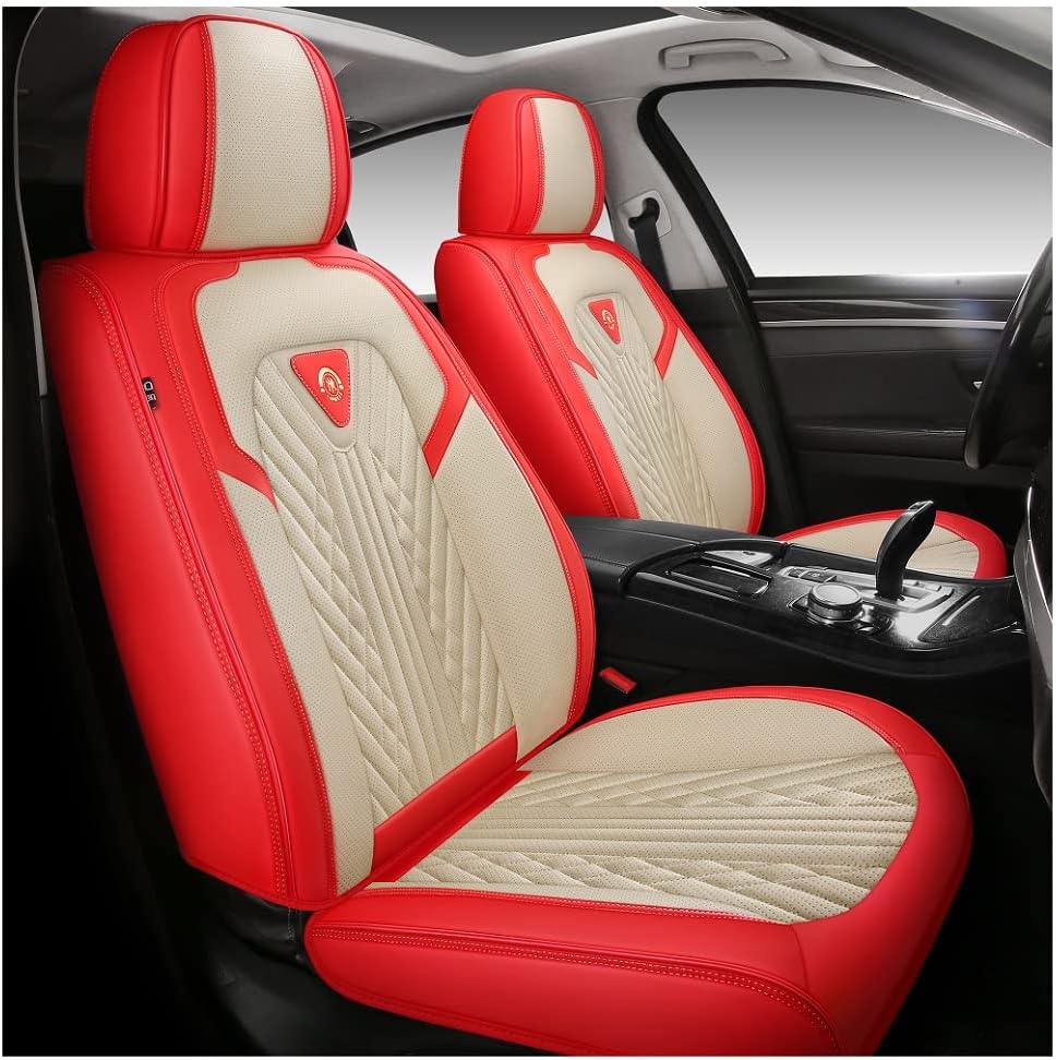 Black PU Leather Car Seat Covers 5 Seats Full Set N78921