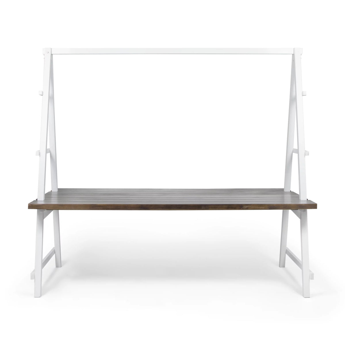 Acacia Wood Dining Table with Iron Plant Hanger L29499