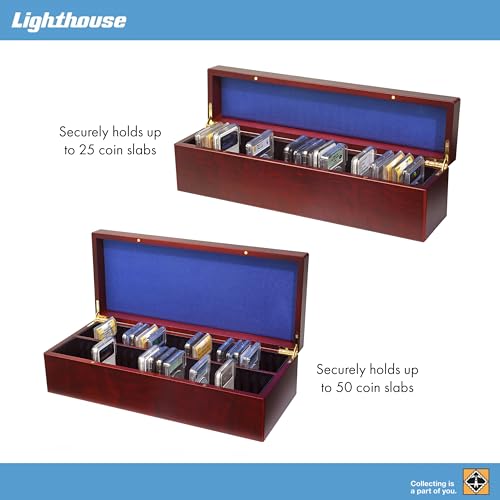 Mahogany Wood Grain Coin Box for 50 Slabs D588