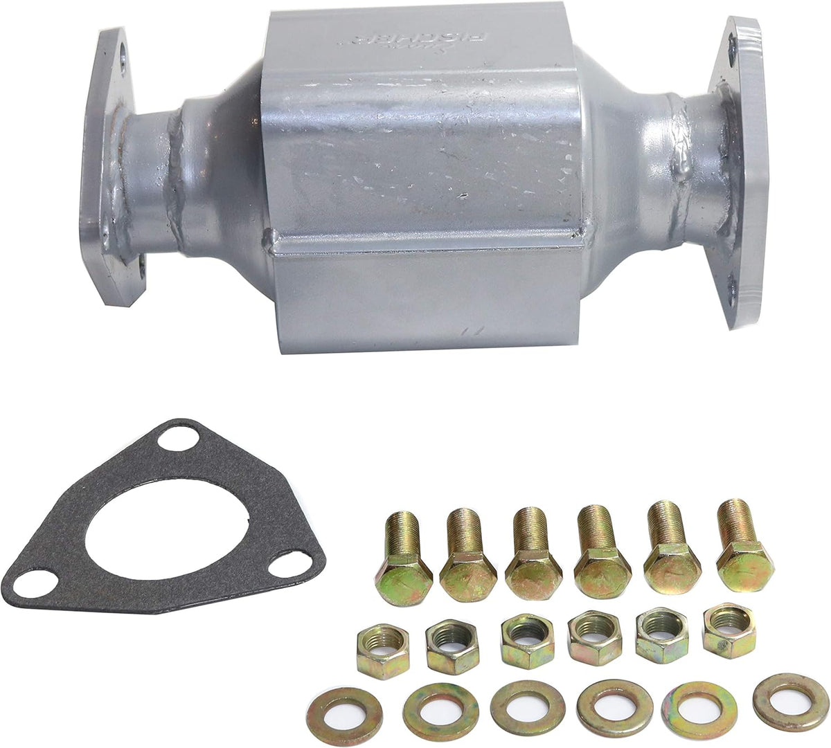 Rear Catalytic Converter with Flat Gaskets and Heat Shields N21684
