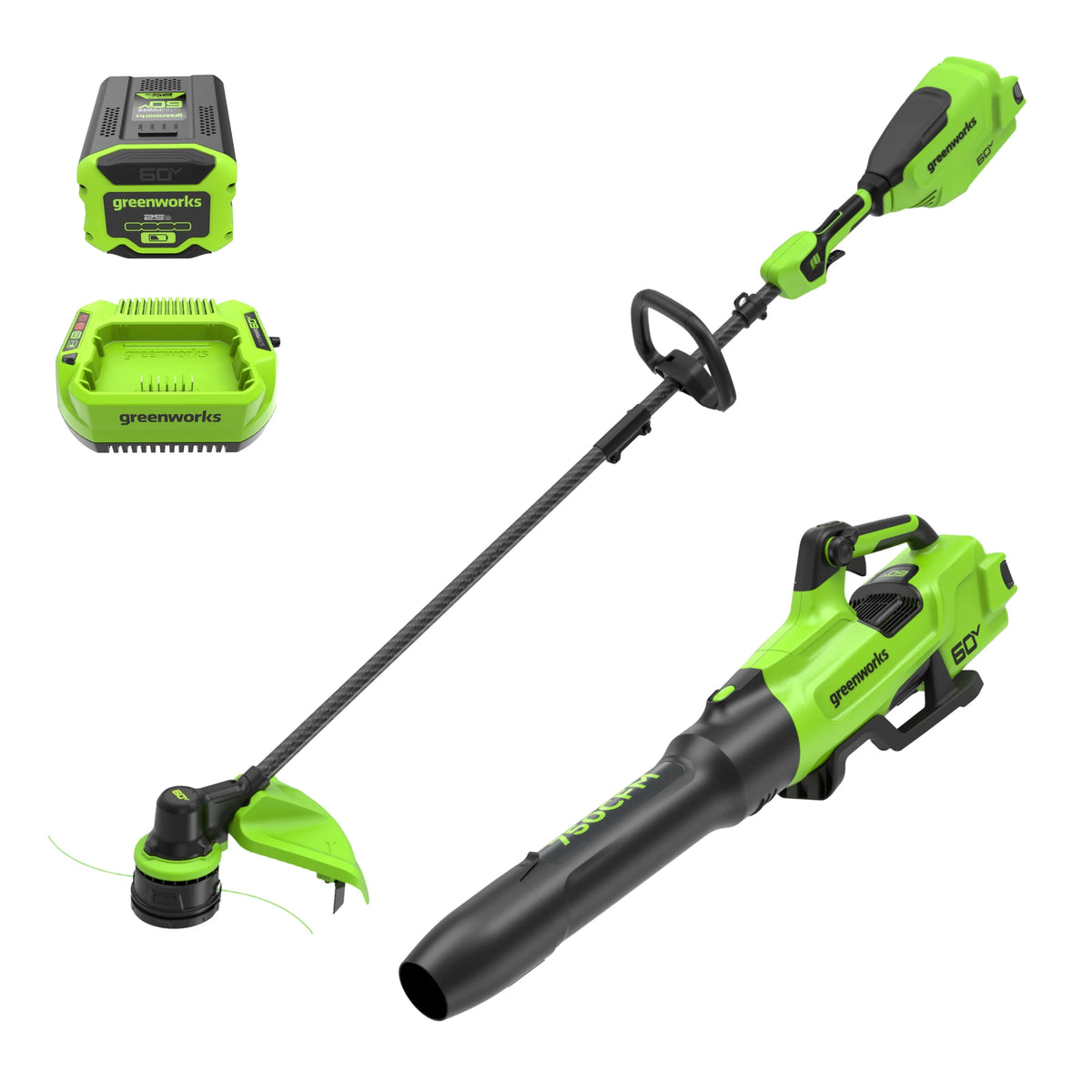 60V 16 Front Mount Carbon Fiber String Trimmer & 750 CFM Blower Kit S7431