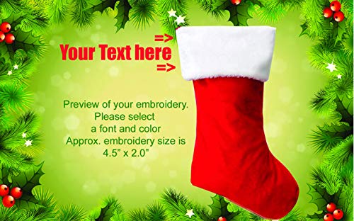 Personalized Custom Embroidered Christmas Plush Stocking 20 Inches Z6426