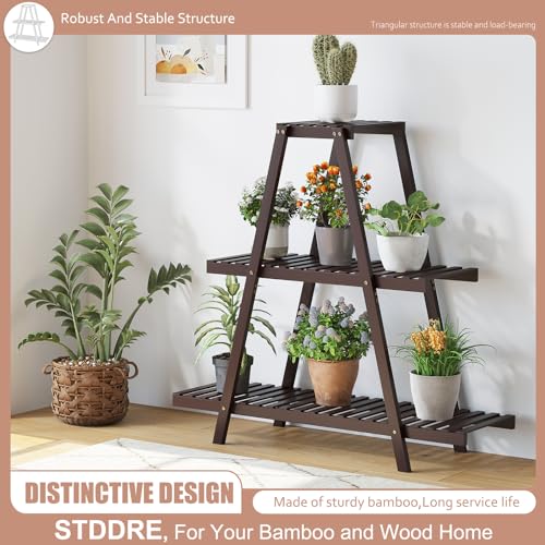 3 Tier 8 Potted Bamboo Plant Stand Q711