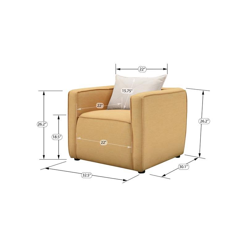 Yellow Fabric Accent Chair X679538