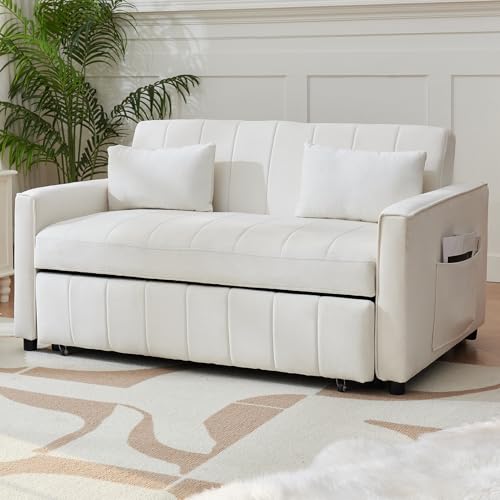 Black Velvet Convertible Sleeper Sofa Bed W344838