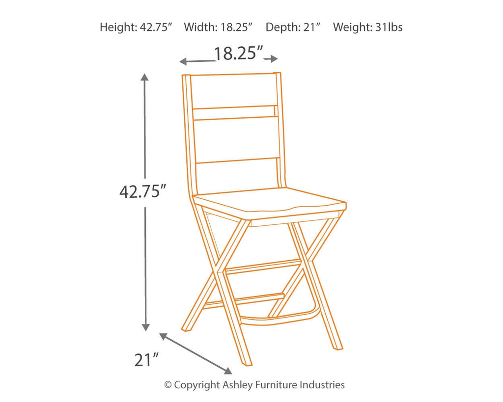 Medium Brown Barstool Set of 2 S52511
