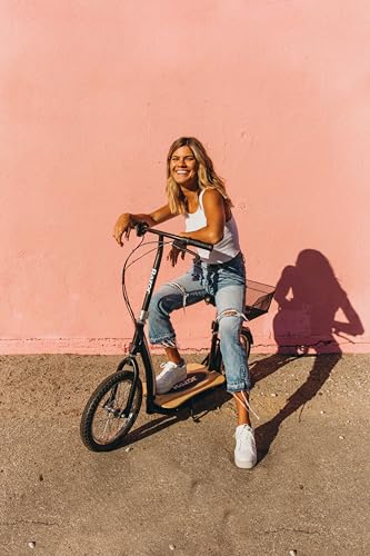 Electric Scooter with Padded Seat, Bamboo Deck, 16" Air-Filled Tires, 500w Motor, Rear-Wheel Drive O8573
