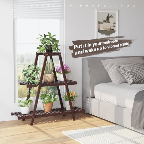 3 Tier 8 Potted Bamboo Plant Stand Q711