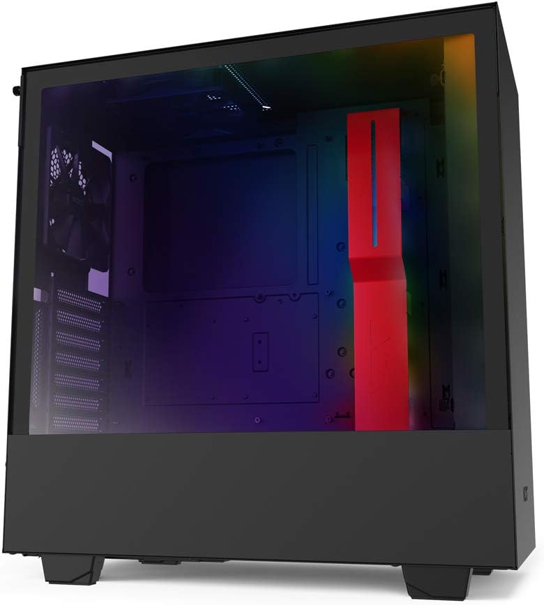 Black Mid-Tower ATX PC Case with Dual-Tempered Glass Panel H64429