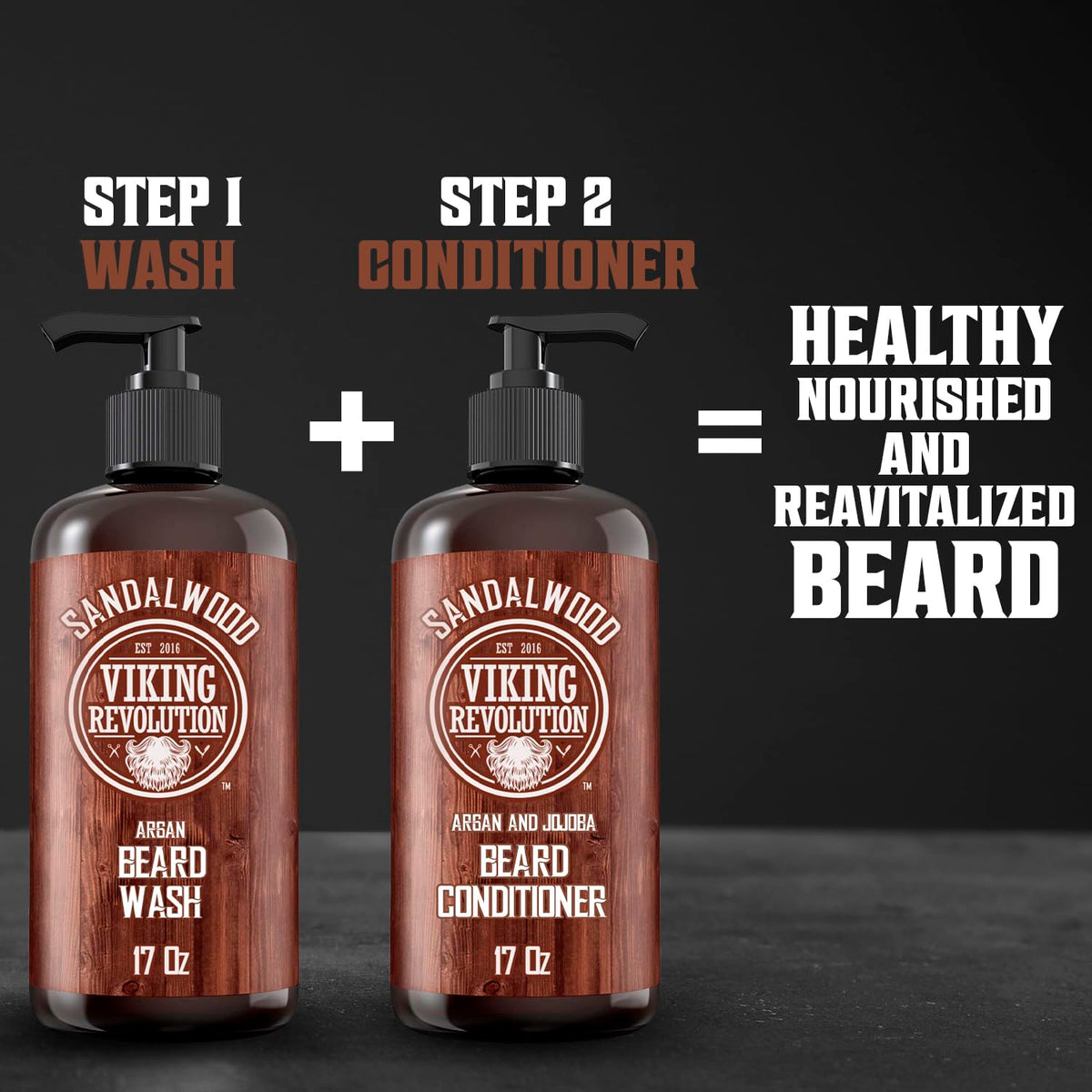 Beard Conditioner with Argan & Jojoba Oils, Sandalwood Scent, 17oz I262254