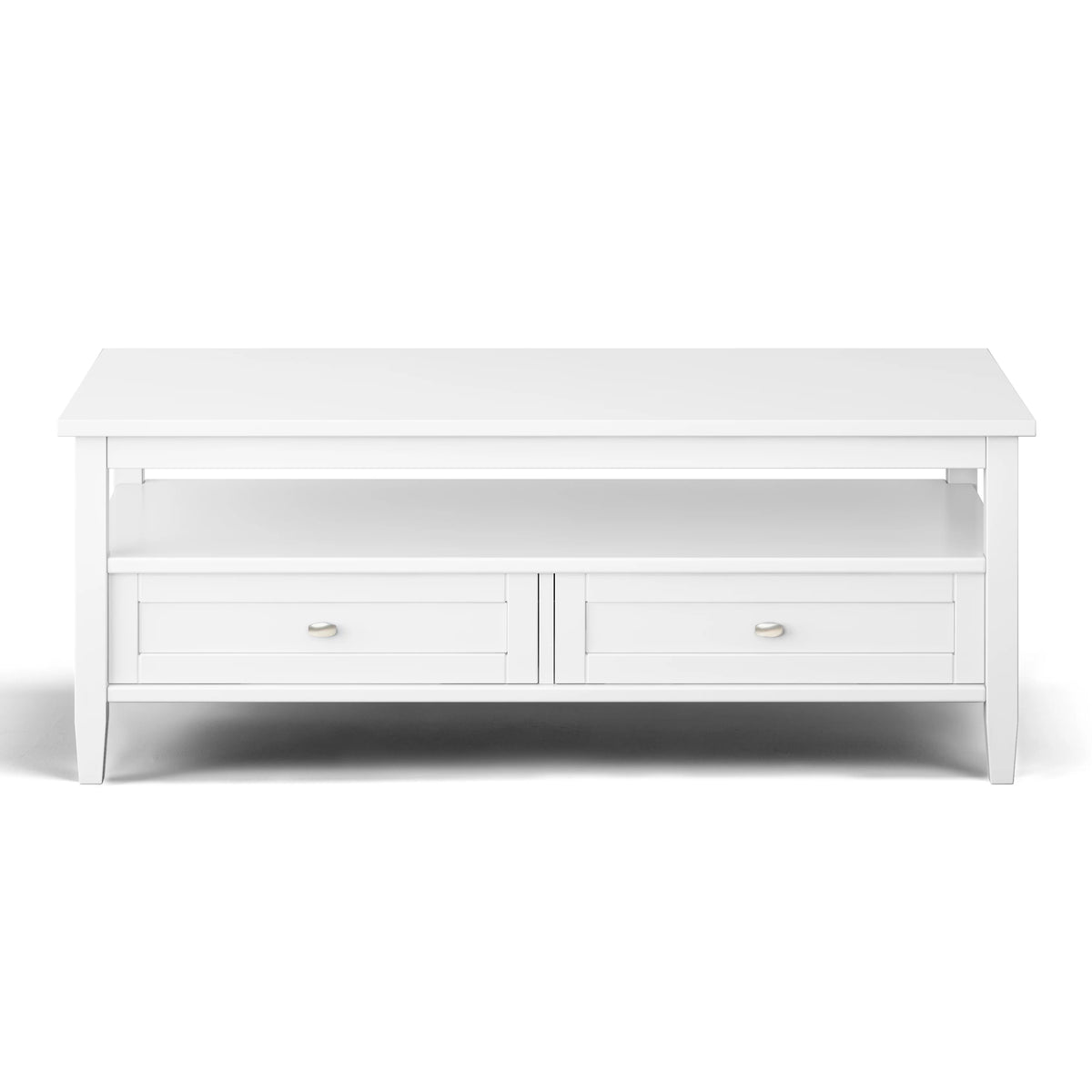 White 48 inch Solid Wood Coffee Table S4607
