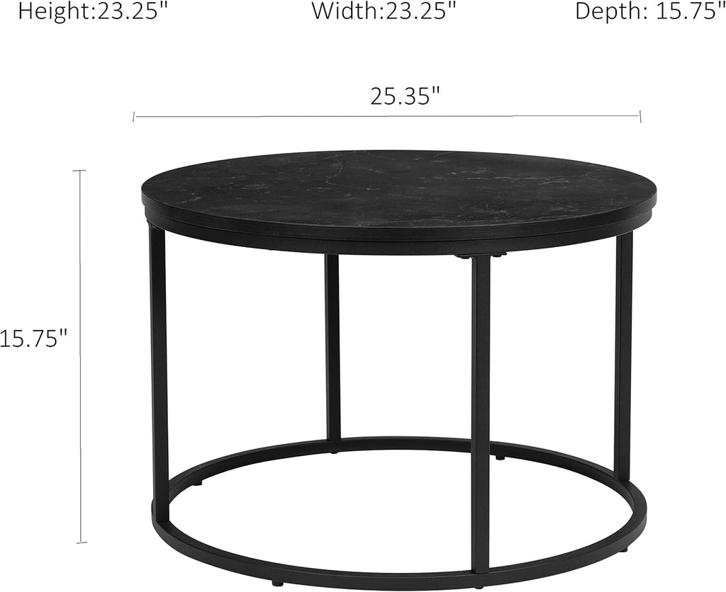Black Kitchen End Table 15.25 Dia Set of 1 M54732