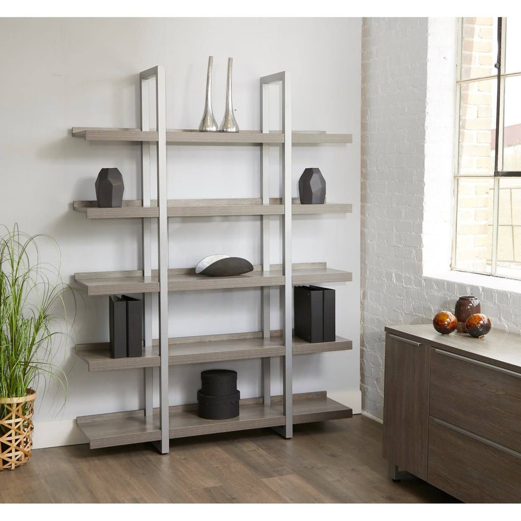 5 Shelves Open Bookcase in Espresso T7813