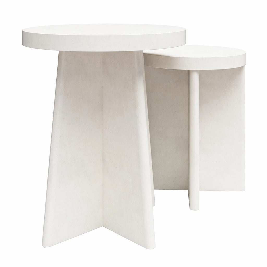 Round End Tables, Set of 2, Plaster K192903