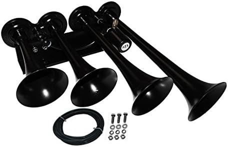 Chrome 4 Trumpet Train Air Horn Pack of 2 L961